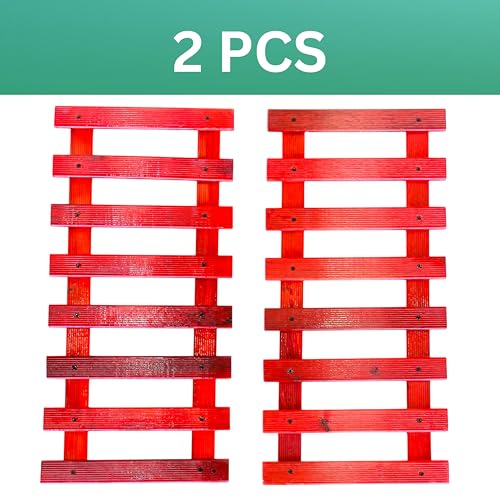 bloomax® - Hanging Red Wooden Wall Planter for Indoor Outdoor Plants Wall Mount Planter, Air Plant Holder, Wooden Trellis for Climbing Plants (60 Cm(Set of-2) - Image 2