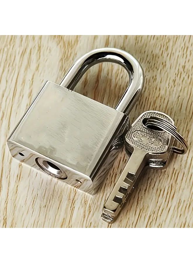 Heavy Duty Stainless Steel Silver Padlock Rustproof Waterproof with 4 Keys - Image 2