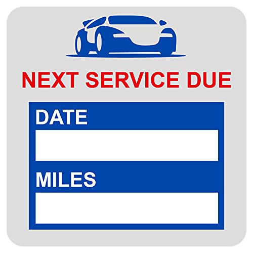 M MeshaKippa Service Due Static Cling Sticker MeshaKippa Blue 60pcs 2x2 Next Service Due Clear Oil Change Reminder Service Sticker for Windshield Without Residue 