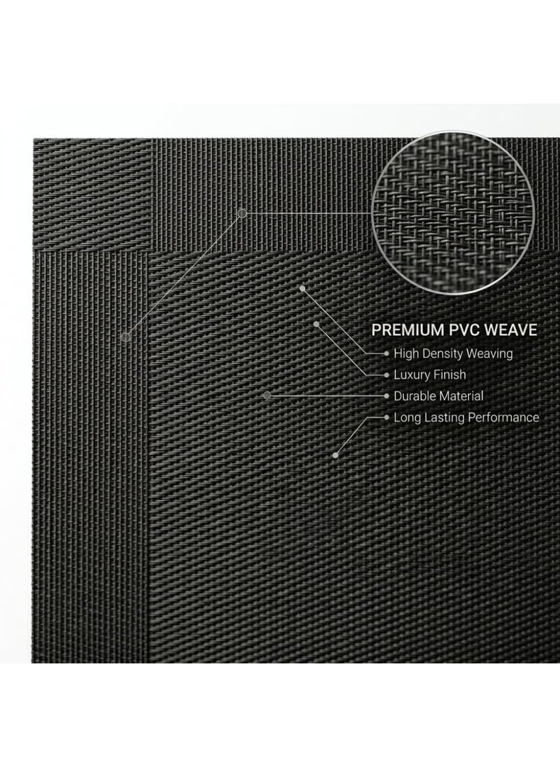 6 Pieces PVC Placemats Set, Heat Resistant and Waterproof Table Mats, Dining Table Protection, Tableware Mats - Grey - 30x45 سم - Image 4