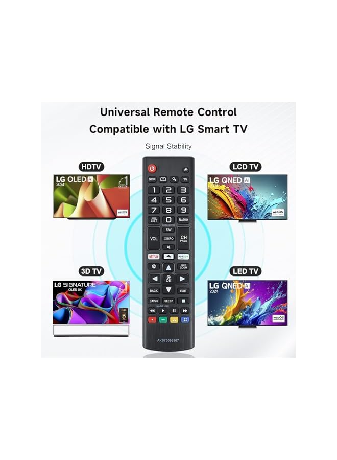 The Bros جهاز تحكم عن بعد متوافق مع تلفاز LG الذكي AKB75095307، جهاز تحكم عن بعد عالمي بديل لجميع تلفزيونات LG LED LCD QLED 4K UHD 32LJ550B 43UJ6300 55LJ5500 55UJ6050 - Image 5