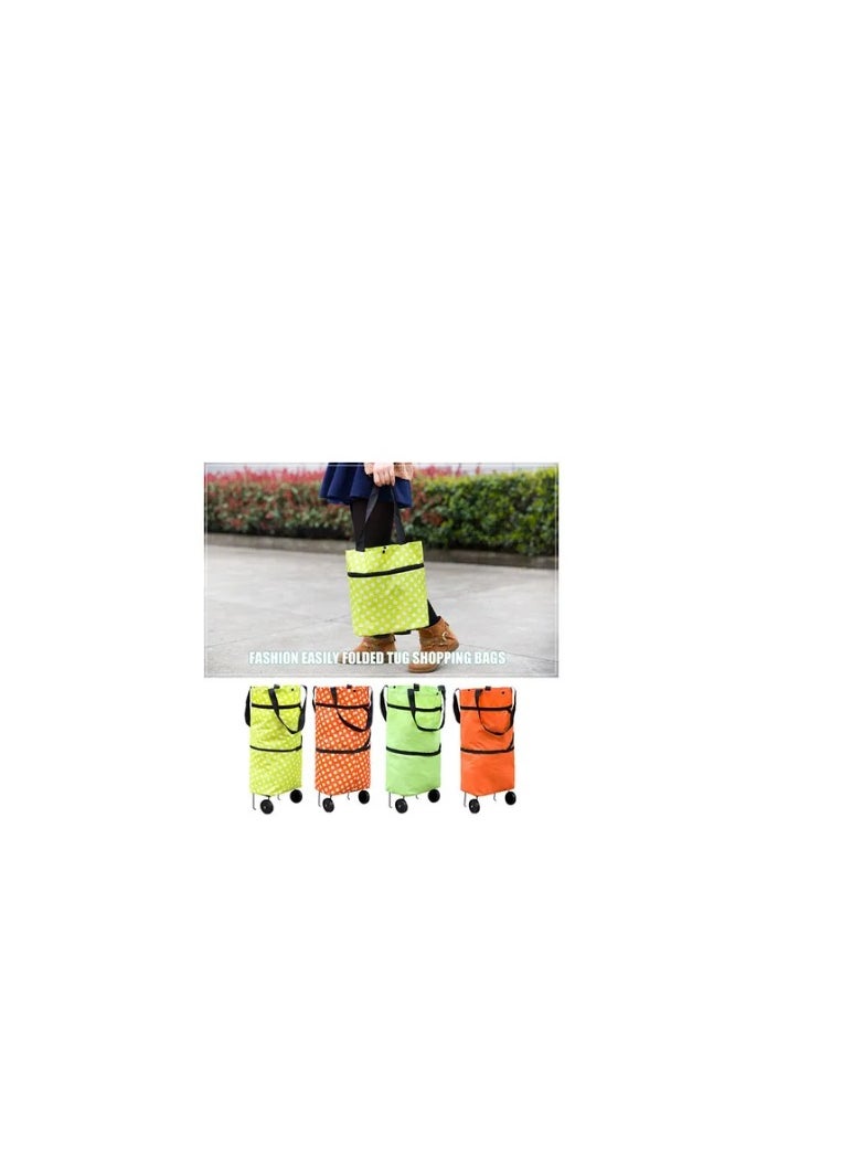 Generic Folding Lightweight Portable Waterproof Rolling Shopping Bag with Wheels.  - Image 3