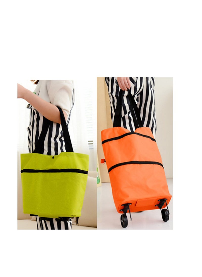 Generic Folding Lightweight Portable Waterproof Rolling Shopping Bag with Wheels.  - Image 4