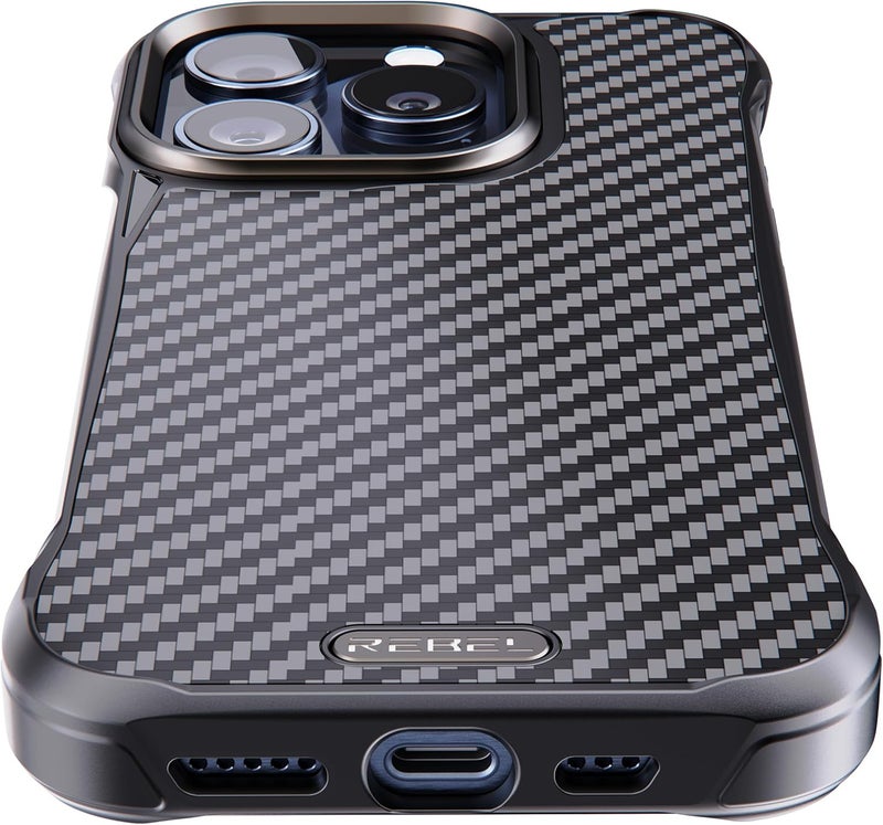 ريبل علبة لهاتف iPhone 15 Pro [سلسلة Flex] جوانب مكشوفة للراحة، ألياف الأراميد، متوافقة بقوة مع MagSafe، زوايا مقاومة للصدمات، عدسة معدنية، تصميم حماية بدون إطار، هاتف 6.1 بوصة 2023 (Flex) - Image 4