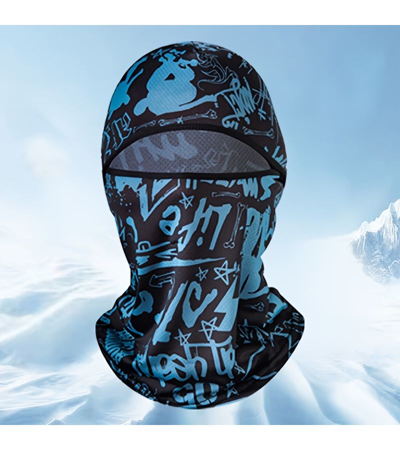 Blue Leaf Sun Visor Cycling Hat With Neck Protector Integrated Ice Mask For Outdoor Sports - Image 1