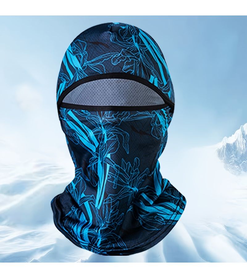 Blue Leaf Sun Visor Cycling Hat With Neck Protector Integrated Ice Mask For Outdoor Sports - Image 2