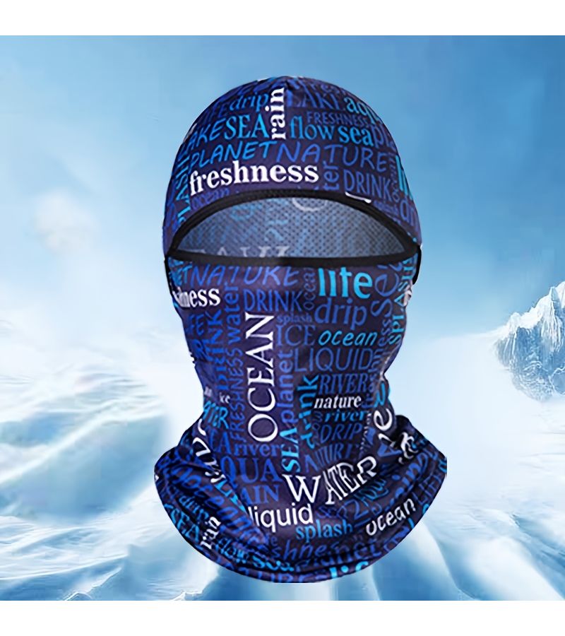 Blue Leaf Sun Visor Cycling Hat With Neck Protector Integrated Ice Mask For Outdoor Sports - Image 3