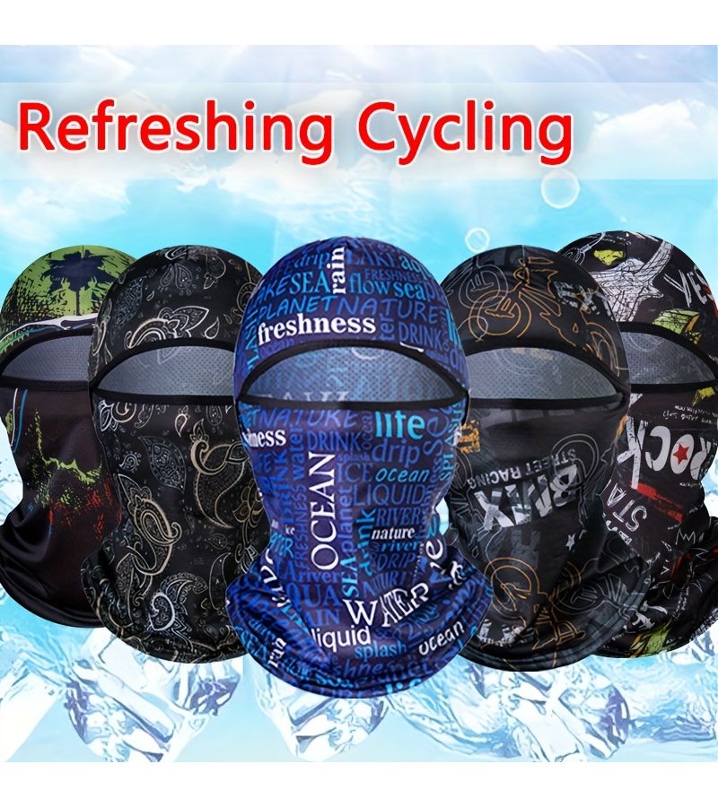 Blue Leaf Sun Visor Cycling Hat With Neck Protector Integrated Ice Mask For Outdoor Sports - Image 4