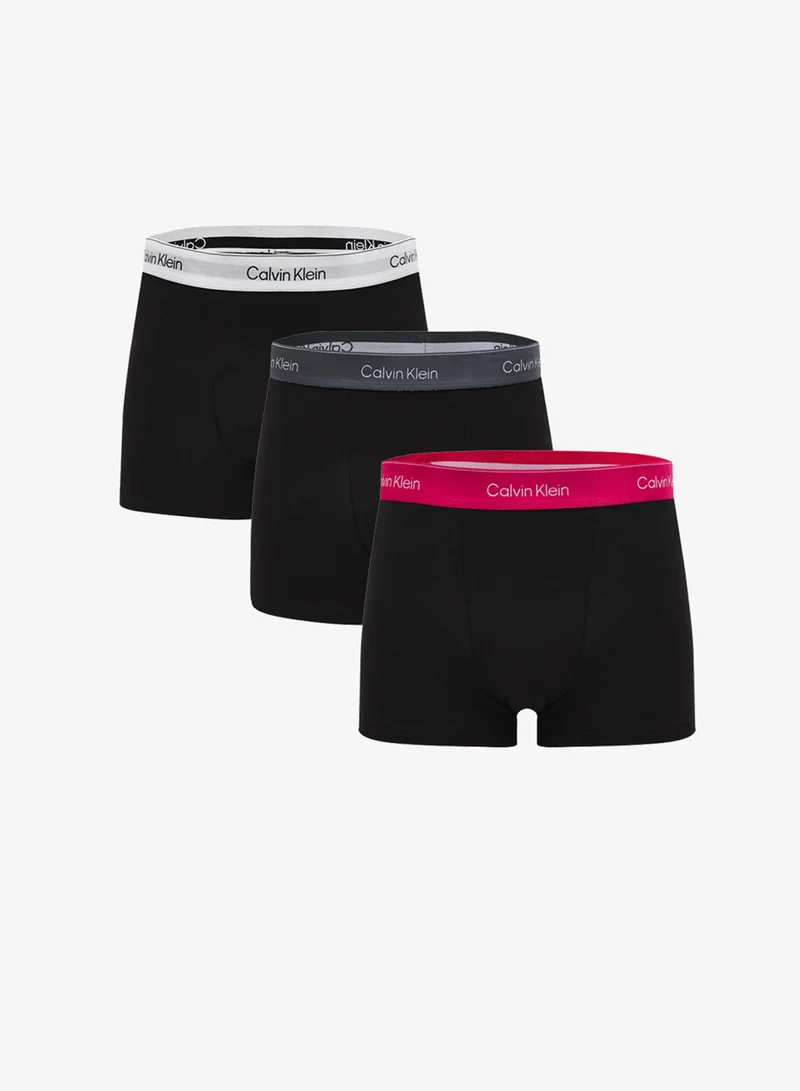CALVIN KLEIN 3 Pack Relaxed Dart Trunks - Icon Cotton Stretch