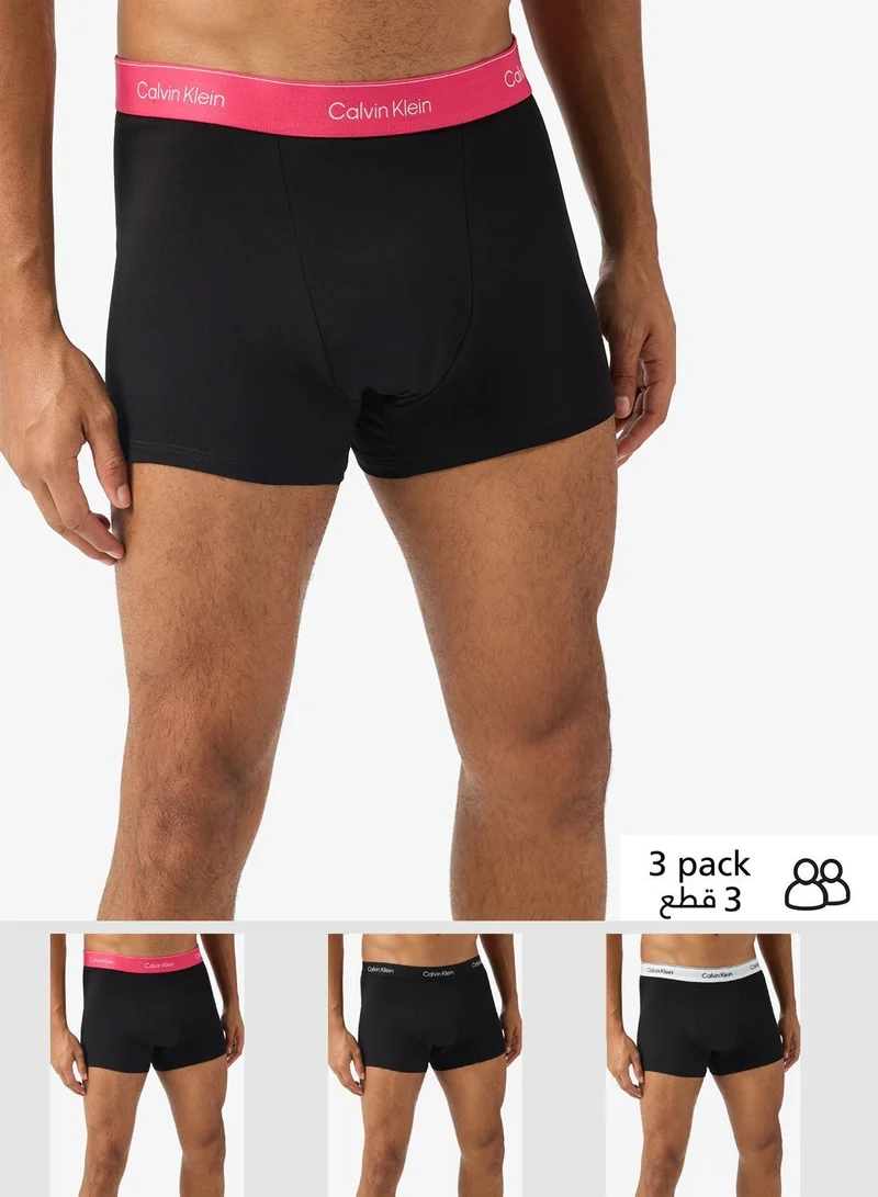 CALVIN KLEIN 3 Pack Relaxed Dart Trunks - Icon Cotton Stretch