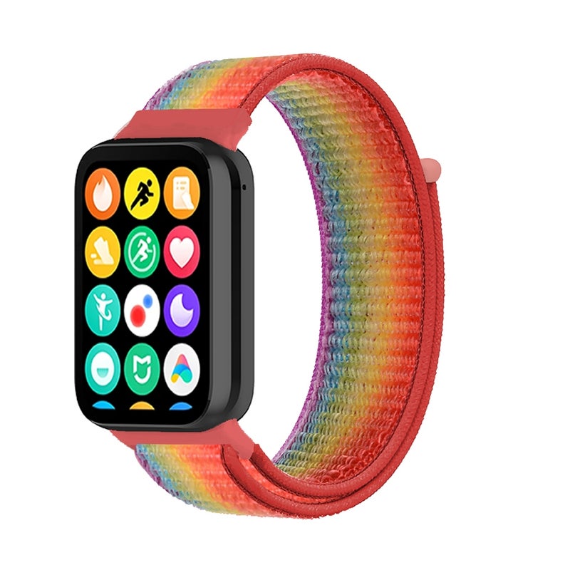 erorex For Xiaomi Smart Band 9 Pro / 8 Pro Nylon Loop Watch Band(Rainbow) - Image 1