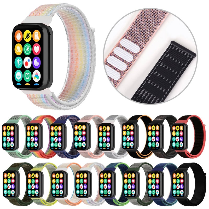 erorex For Xiaomi Smart Band 9 Pro / 8 Pro Nylon Loop Watch Band(Rainbow) - Image 2