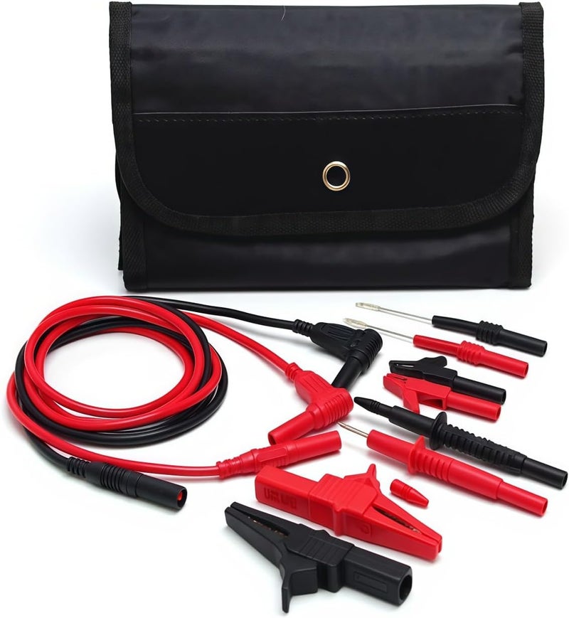 TestHelper TH-6-KIT Automotive Test Lead Kit, Test Probes,Flexible Silicon Back Probe pins,Shielded Alligator Clips and Large Crocodile Clips,Multimeter Clamp Meter - Image 1