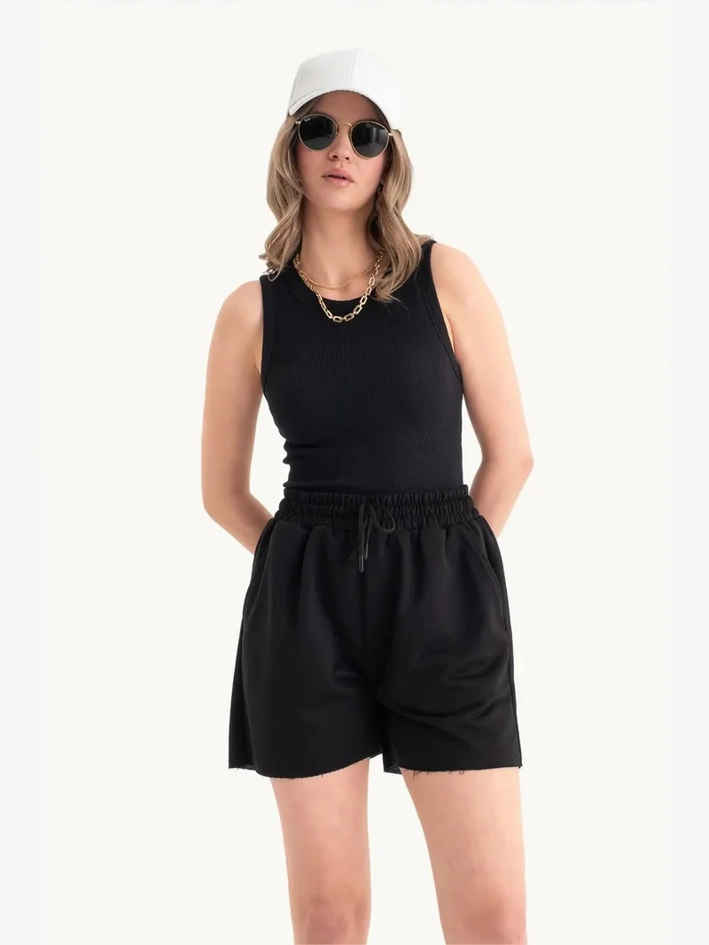 HICCUP 2 Pieces: Round Neck Basic Tank Top & Mid Rise Drawstring Shorts