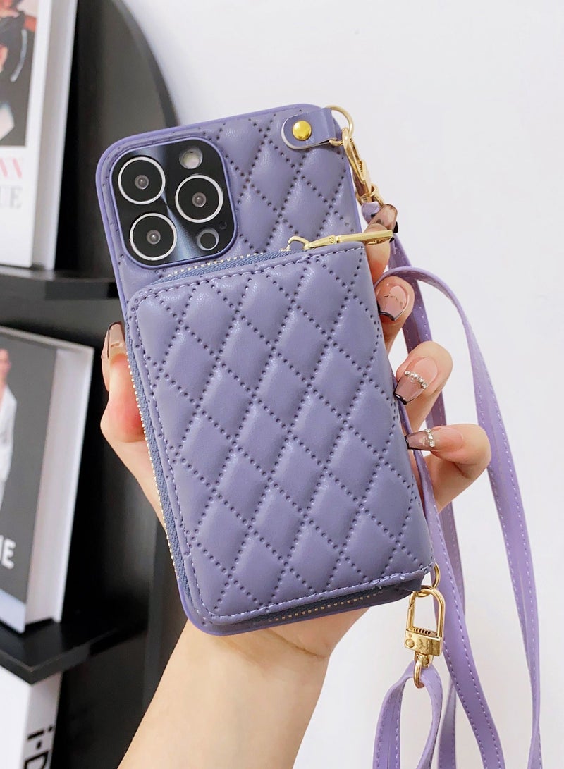 Suteni Crossbody Strap Back Cover Card Slots Leather Phone Case for iPhone - Image 1