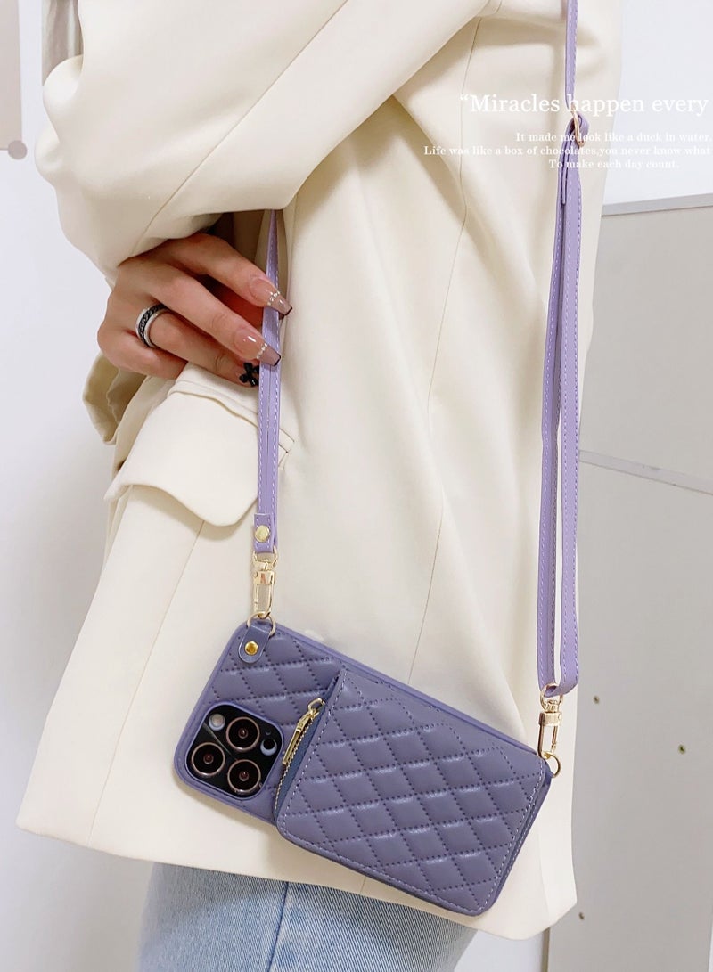 Suteni Crossbody Strap Back Cover Card Slots Leather Phone Case for iPhone - Image 2