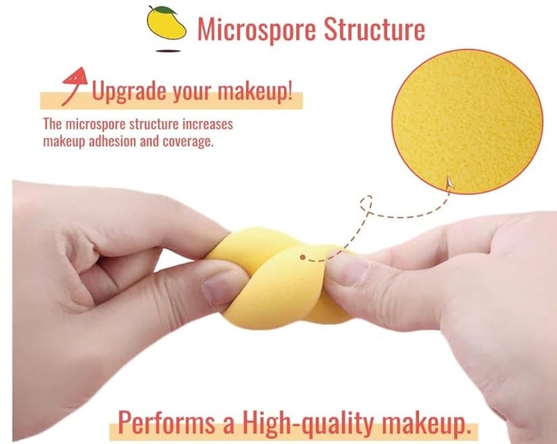 Make Up Sponge flawless finish, 1 Piece Beauty Blender Sponge, Make Up Sponge, Wet and Dry, for Cream, Liquid Foundation, Liquids and Powder -MANGO - Image 5