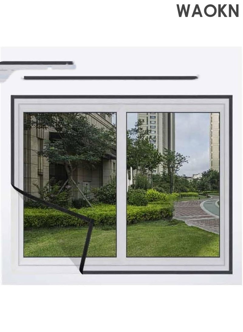 دبليو أيه أو كي أن شبكة شاشة بسيطة مجموعة شاشة بديلة لشبكة البعوض سهلة التركيب مجانية قطع شبكة طاردة للحشرات فيلكرو فقط تلتصق بنسج شبكة حشرات الباب DIY إصلاح شبكة الحشرات شبكة البعوض تغيير الشاشة شاشة عالمية تهوية ستارة نافذة طارد البعوض العالمي - أسود | 150*130 سم - Image 5