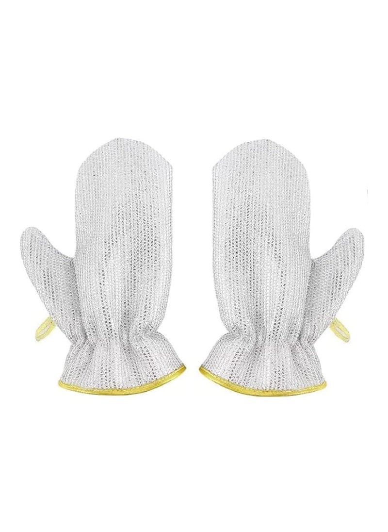 Prostuff.in Prostuffin 1Pair Multifunctional Household Cleaning Gloves Heat Insulation Waterproof Durable SkinFriendly Washing Wiping Gloves for Scrubs Cleans Kitchen Living Room Multicolour 