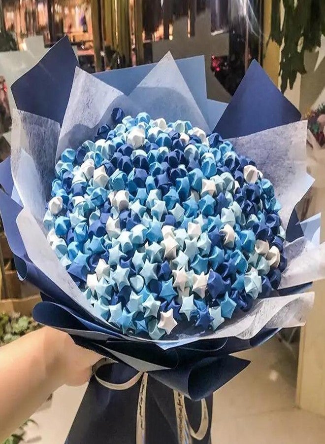 Hvogvok Origami Paper Stars, Colorful Handcraft Origami Lucky Star Paper DIY Paper Arts Creativity Hand Art Crafts (Blue gradient (1350) sheets) - Image 4