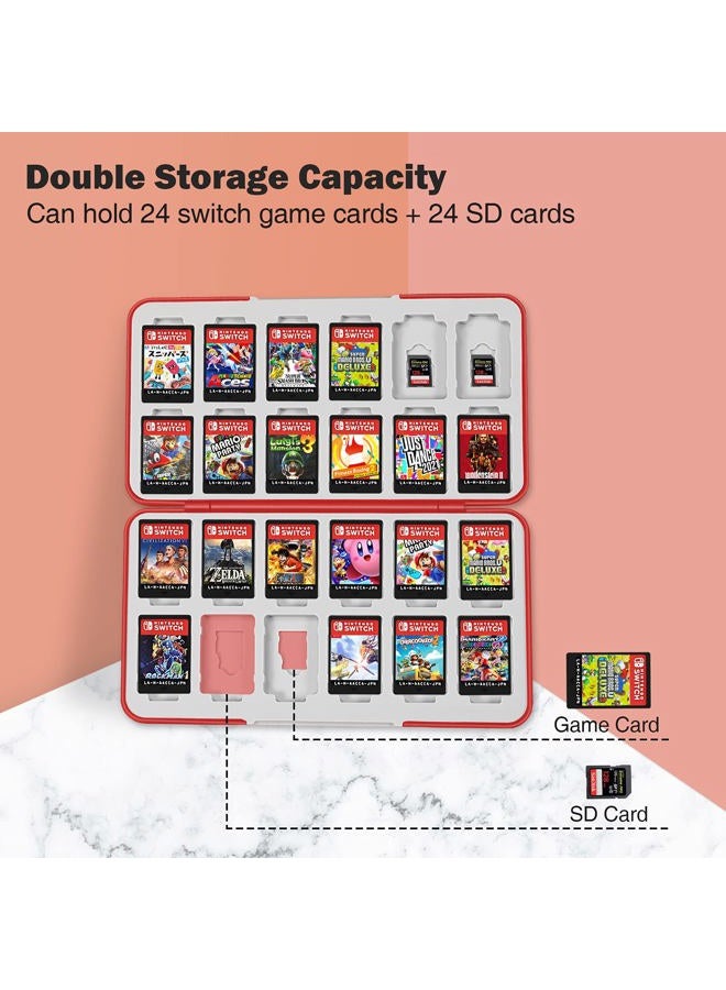 KENOBEE 24 Game Card Case Compatible with Nintendo Switch/Switch Lite/Switch OLED 2021, 24 Slot Storage Holder for SD Card&Switch Game Card, Slim Portable Storage Cartridge Box for Travel Carrying - Image 2
