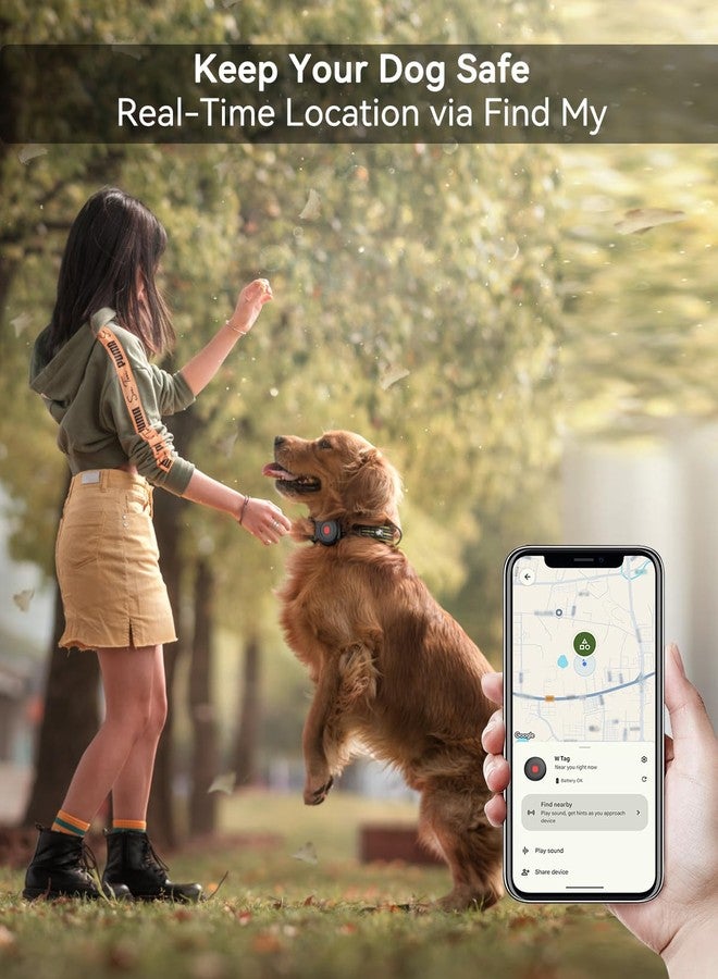 Hyphoon Bluetooth Dog Tracker Tag, Pet Tracker for Dogs with Silicone Collar Holder, Works with Apple Find My & Android Find Hub, IP67 Waterproof Anti-Lost Locator, Black 2 Pack - Image 3