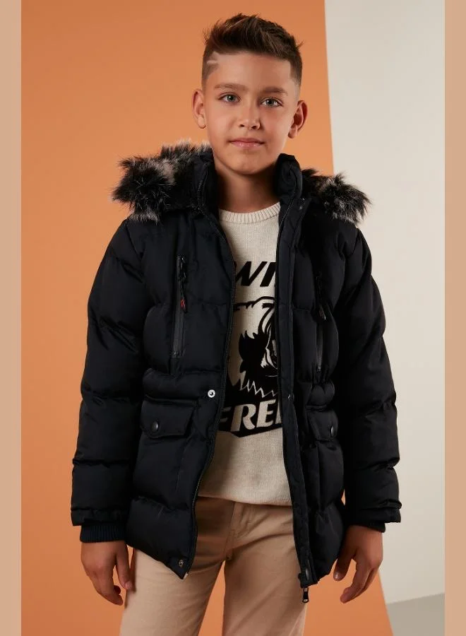 Lela Lela Plush Lined Detachable Hooded Water-Resistant Winter Coat Boy's COAT 5760022