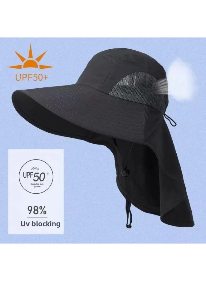 4PCS Men's Outdoor Fishing Bucket Hat with Wide Brim, UV Sun Protection & Neck Flap for Hiking Camping Travel - Image 5