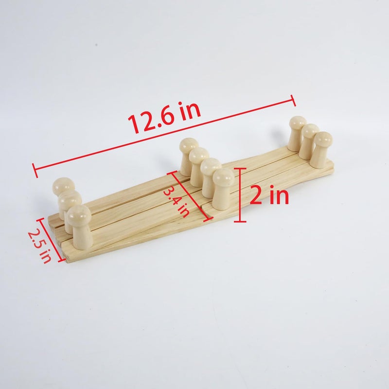AMAPON Accordion Style Expandable Wall Wooden Coat Rack 10 Hooks (Pegs) Hang Hats Jackets Coffee Mug Purses Necklaces Towels Cap Leash Scarves Data Line Kitchenware - Image 3