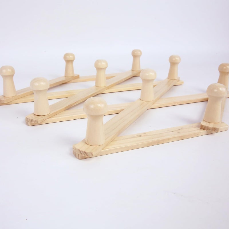 AMAPON Accordion Style Expandable Wall Wooden Coat Rack 10 Hooks (Pegs) Hang Hats Jackets Coffee Mug Purses Necklaces Towels Cap Leash Scarves Data Line Kitchenware - Image 5