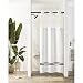 River Dream Stall Shower Curtain with Snap in LinerNo Hooks Needed Shower Curtain for BathroomHotel GradeMachine Washable36 W74 HWhitewith Black Stripe and Magnets - Image 2