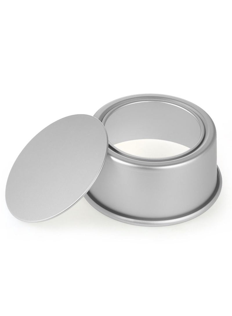 5pcs Aluminum Alloy Round Cake Mould Chiffon Cake Baking Pan Pudding Cheesecake Mold Set with Removable Bottom Silver - Image 4