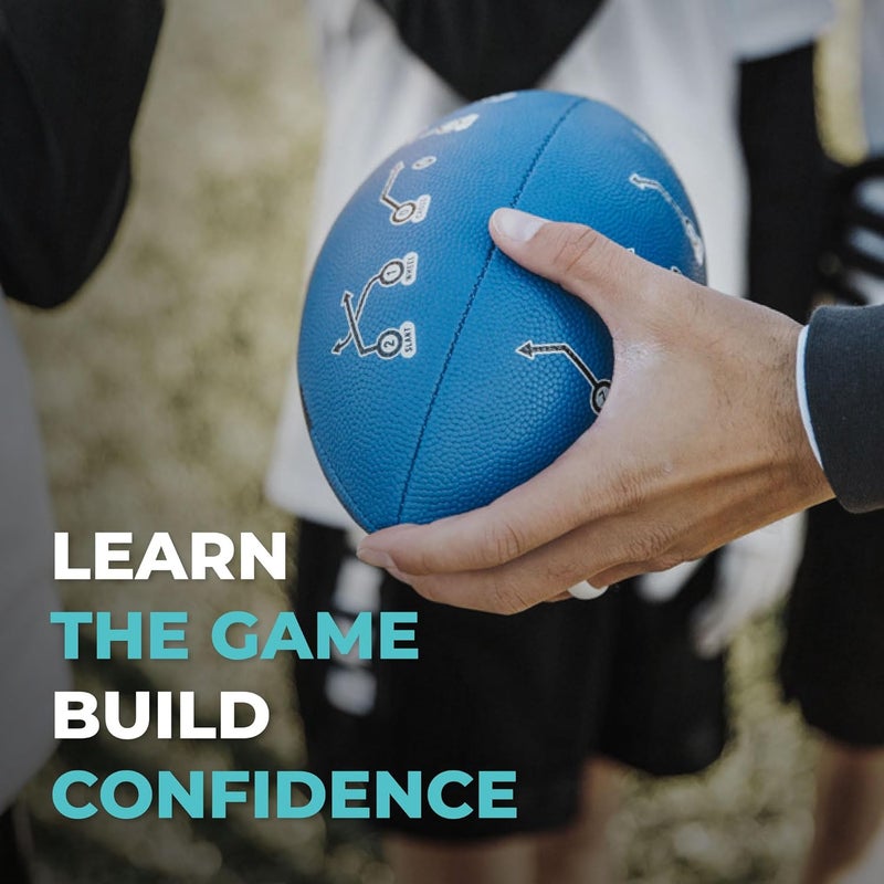 PlayCoach Youth Football in Junior & Peewee Sizes with 10 Basic Passing Routes for Kids 6 to 12 - Endorsed by Drew Brees, Leather Kids and Beach Football, Junior and Peewee Sizes - Image 2