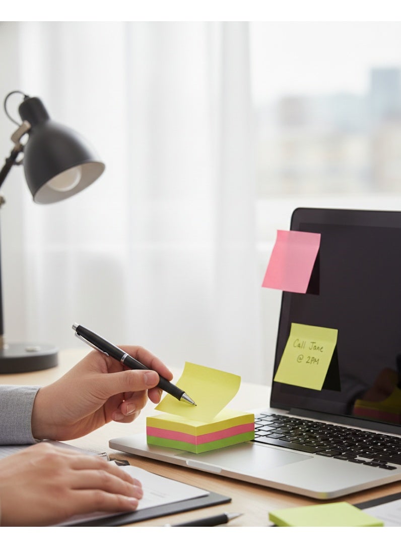 UPM - STICKY NOTE, 75x125mm, Brilliant color, (Environmentally friendly) - 600Sheets - Image 2