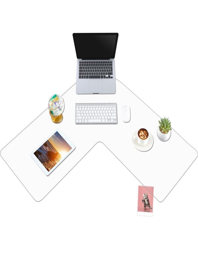 Relaxweex Clear l Shaped Desk Mat 36.2" x 15.7" PVC Mouse Pad for Corner Waterproof Computer Corner Desk Pad Large l Shaped Writing Mat Computer Protector for Office Home Protection - Image 1