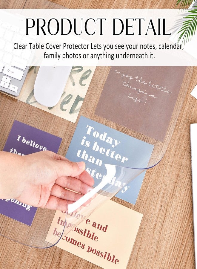 Relaxweex Clear l Shaped Desk Mat 36.2" x 15.7" PVC Mouse Pad for Corner Waterproof Computer Corner Desk Pad Large l Shaped Writing Mat Computer Protector for Office Home Protection - Image 5
