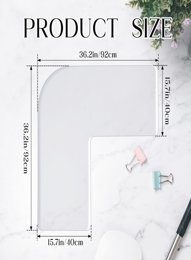 Relaxweex Clear l Shaped Desk Mat 36.2" x 15.7" PVC Mouse Pad for Corner Waterproof Computer Corner Desk Pad Large l Shaped Writing Mat Computer Protector for Office Home Protection - Image 2