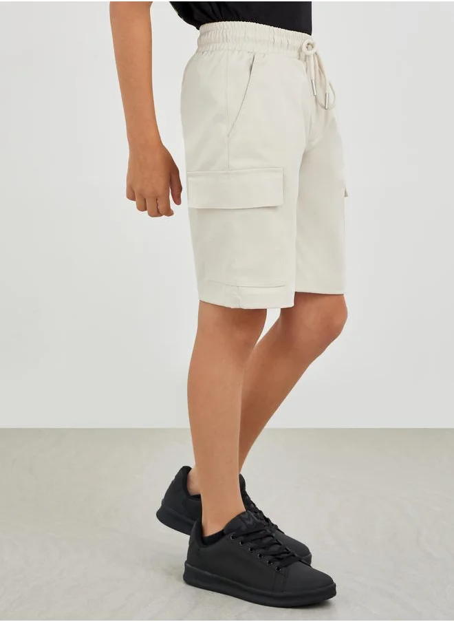 ستايلي Styli Regular Fit Cardo Pockets Shorts with Drawstring