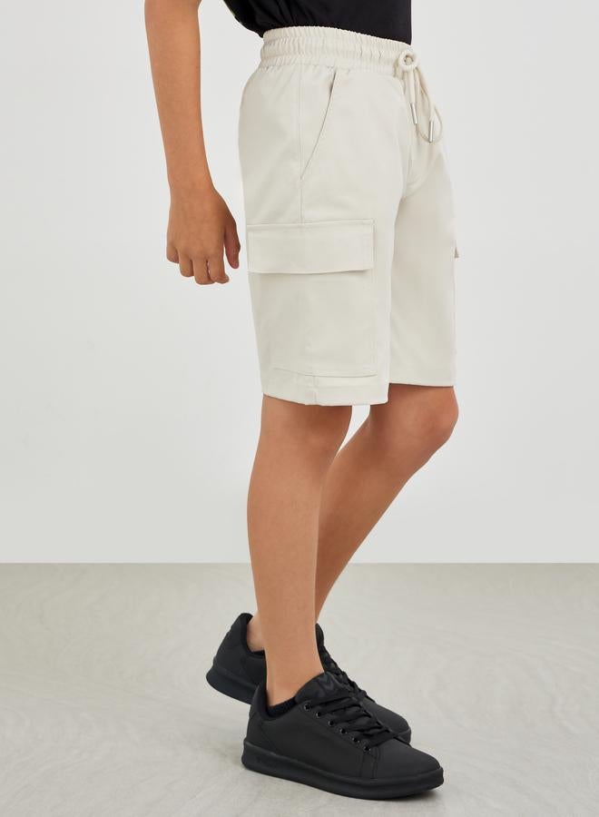 Styli Styli Regular Fit Cardo Pockets Shorts with Drawstring  - Image 1