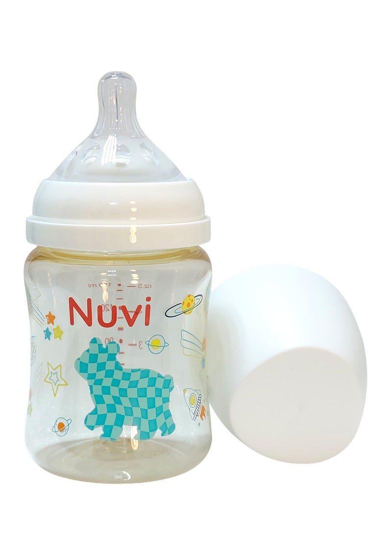 نوفي زجاجة رضاعة بلاستيكية من Nuvi PPSU ذات عنق عريض، 150 مل، للأطفال من عمر 0 ​​أشهر فما فوق - Image 4