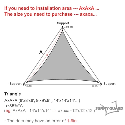 SUNNY GUARD Sun Shade Sail 16'x16'x16' Triangle Sand UV Block Sunshade for Backyard Yard Deck Patio Garden Outdoor Activities and Facility(We Make Custom Size) - Image 2