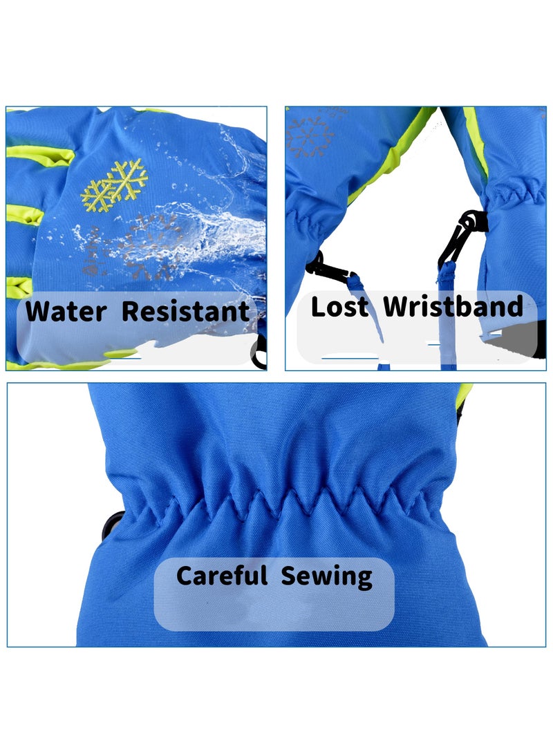 قفازات تزلج للأطفال من MAKINGTEC، قفازات شتوية دافئة للأطفال، دافئة، مقاومة للماء وقابلة للتنفس لقفازات الثلج للطقس البارد، قفازات حرارية مقاومة للرياح للطقس البارد للأولاد والبنات - Image 5