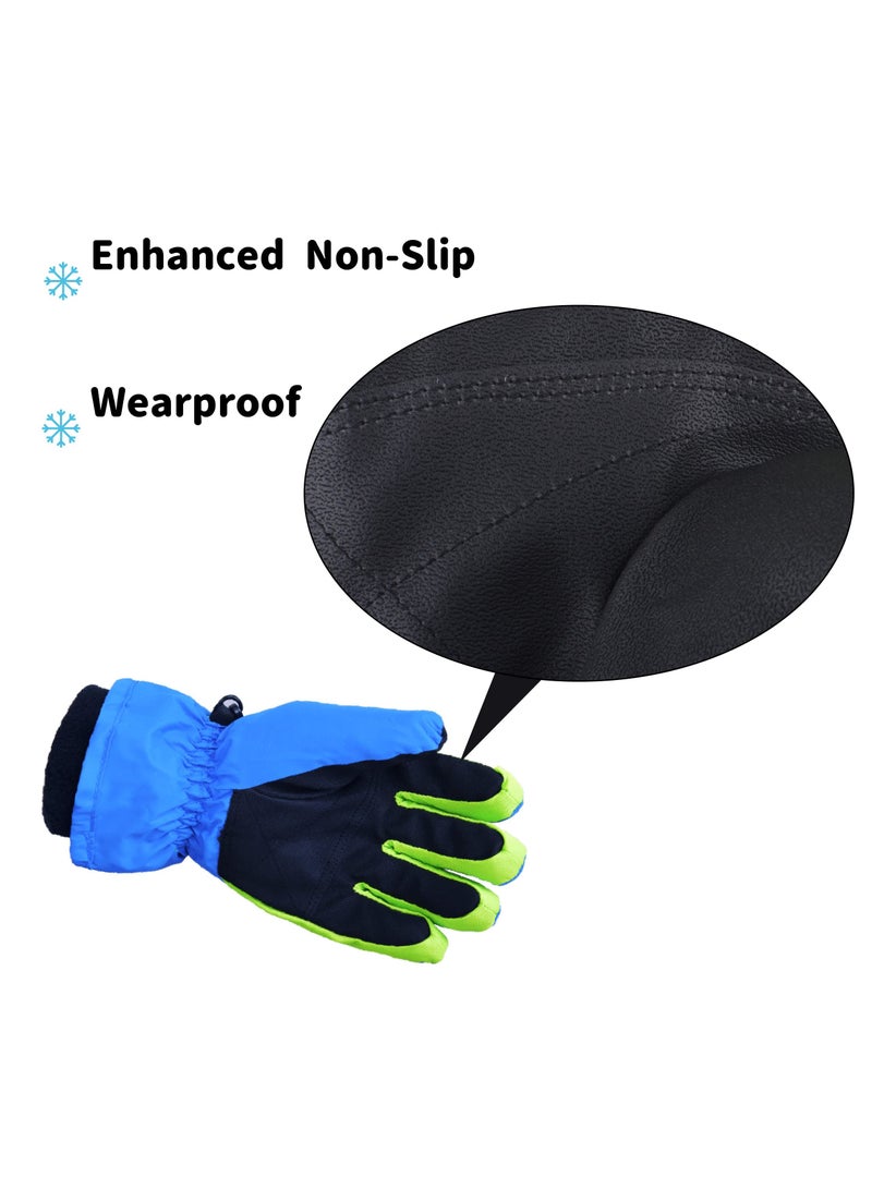 قفازات تزلج للأطفال من MAKINGTEC، قفازات شتوية دافئة للأطفال، دافئة، مقاومة للماء وقابلة للتنفس لقفازات الثلج للطقس البارد، قفازات حرارية مقاومة للرياح للطقس البارد للأولاد والبنات - Image 3
