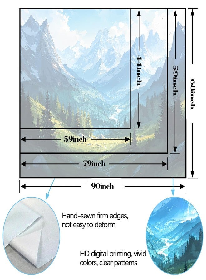 Kanuyee Mountain Tapestry Watercolor Landscape Wall Tapestry, Nature Tapestries for Bedroom Ceiling Tapestries Wall Hanging for Bedroom Living Room Wall Decor Mountain-3 44"x60" - Image 5