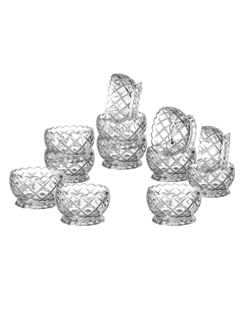Dania A set of 12 multi-use glass bowls with legs for nuts and sweets  - Image 1