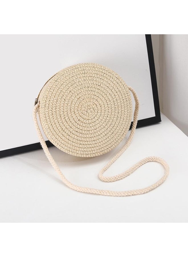 Yogodlns Yogodlns Round Women Woven Beach Crossbody Bag Rattan Handmade Knitted Small Straw Shoulder Bag