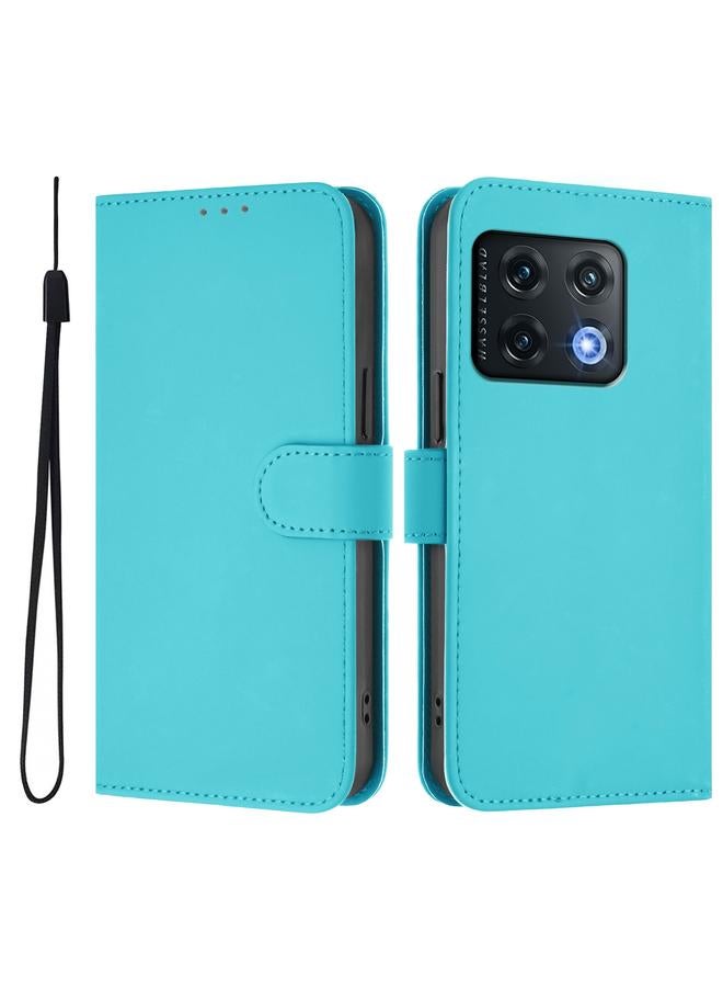 S-TOP Case For OnePlus 10 Pro 5G Skin Feel Solid Color Leather Phone Case with Lanyard - Image 2