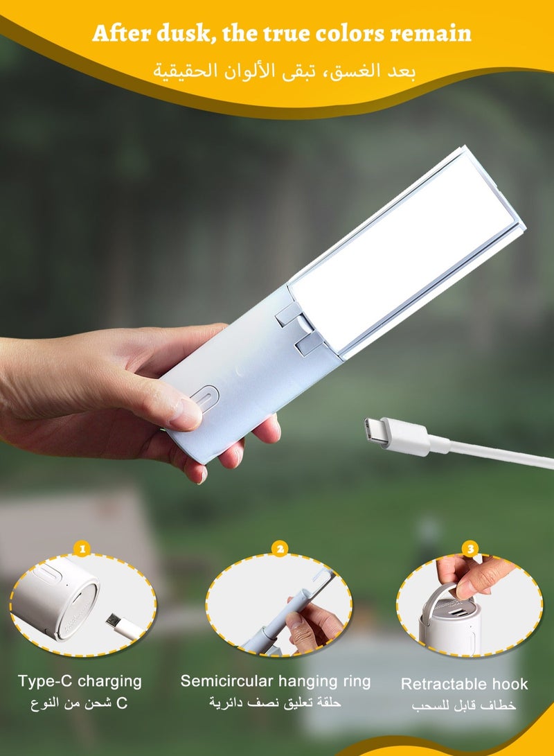 رايتشر أضواء التخييم، مصباح تخييم محمول قابل للطي، مع خطاف وقابل لإعادة الشحن عبر USB - 4000 مللي أمبير في الساعة، 3 أوضاع إضاءة قابلة للتعديل، فانوس LED مقاوم للماء IPx7، للمنزل في الهواء الطلق، والمشي لمسافات طويلة، والتخييم، وصيد الأسماك، وانقطاع التيار الكهربائي. - Image 4