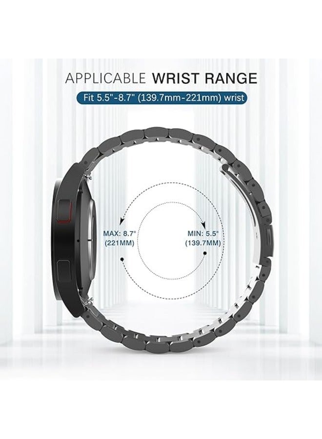 ELTRAZONE Stylish Gray Stainless Steel Metal Band for Samsung Galaxy Watch 7FE/6/5/4 & Watch 5 Pro/6 Classic/4 Classic – Seamless No Gap Design for Various Sizes - Image 5