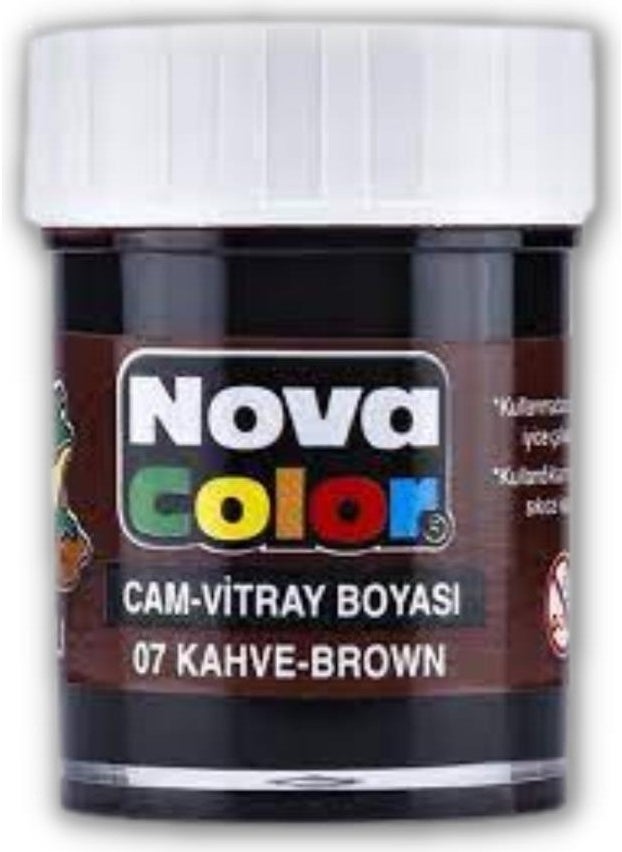 Nova Color - Water Based Glass Stained Glass Paint 25 ml Brown - Image 1